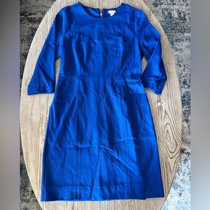 J Crew factory royal blue ponte knit dress size 4